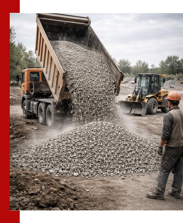 Доставка щебня в Сальске крупными и мелкими фракциями