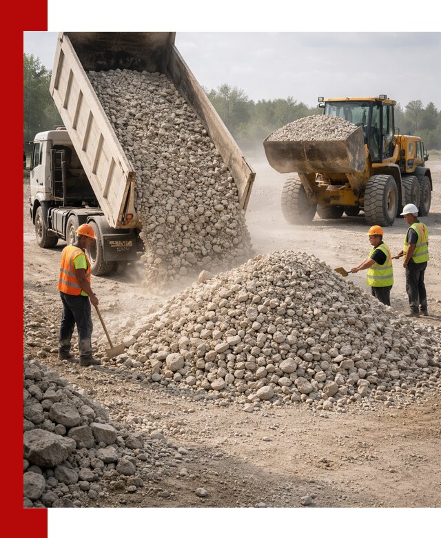 Доставка известнякового щебня фр. 40-70 в Сальске