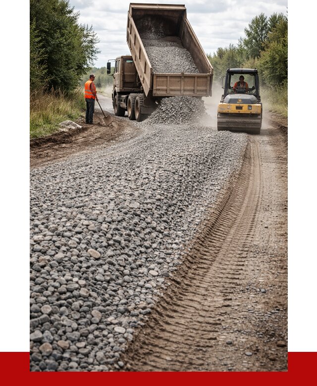 Щебень для отсыпки дороги в Сальске от 2745 р. ПРОНЕРУДСлс