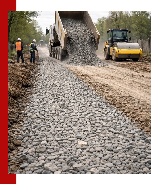 Доставка щебня для отсыпки дорог в Сальске высокого качества