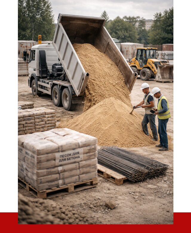 Песок для бетона в Сальске от 2542 р. с доставкой, ПРОНЕРУДСлс