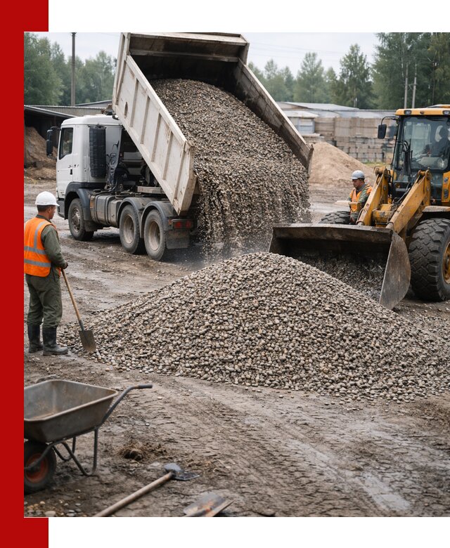 Мытый гравий с доставкой в Сальске от карьера до участка