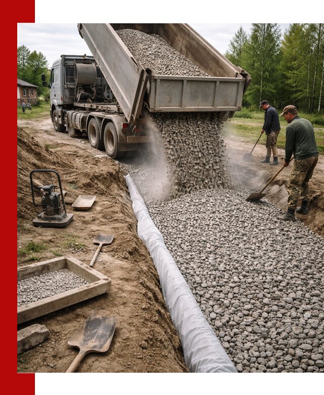 Гравий для дренажа с доставкой в Сальске качественный и недорогой