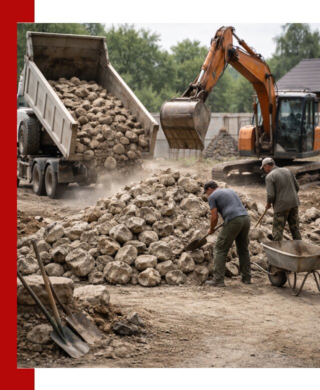 Доставка и разгрузка бутового камня в Сальске