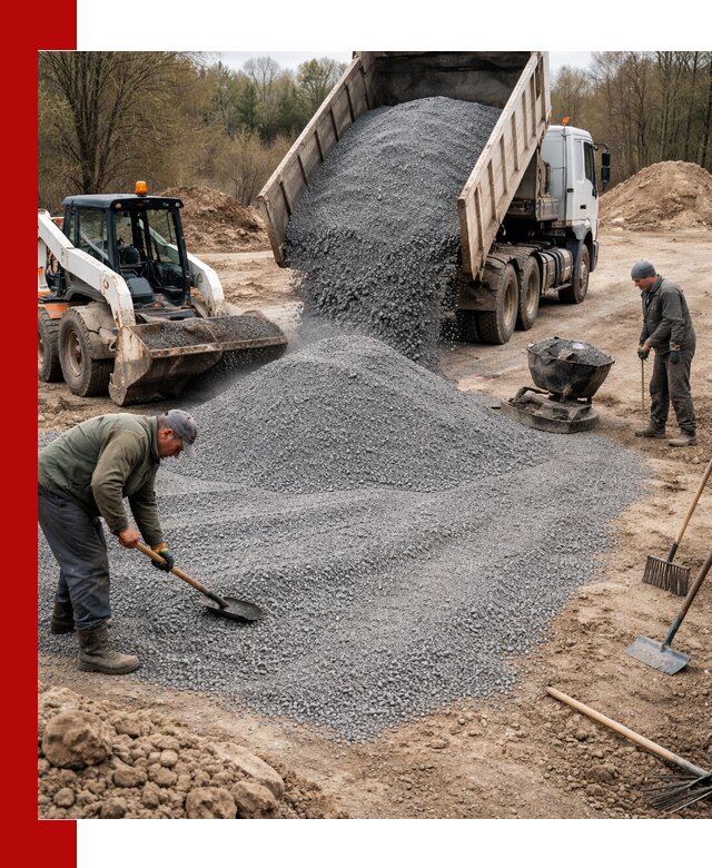 Отсев для подсыпки в Сальске — доставка и подсыпка на участок