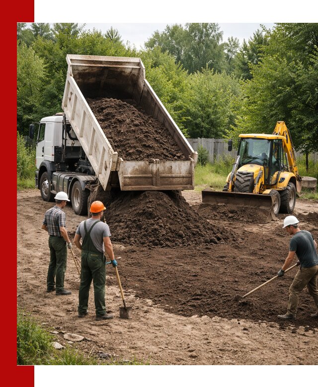 Доставка и укладка грунта для выравнивания участка в Сальске