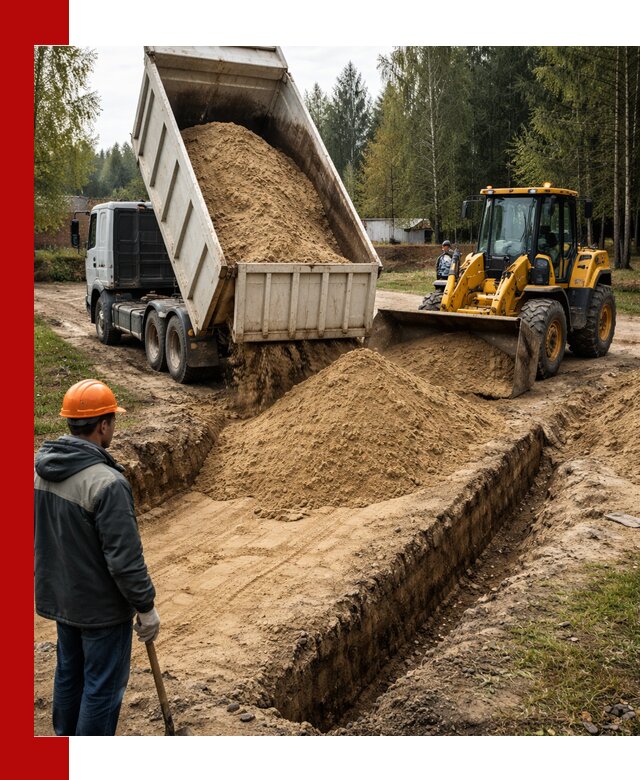 Доставка песчаного грунта в Сальске для строительных работ