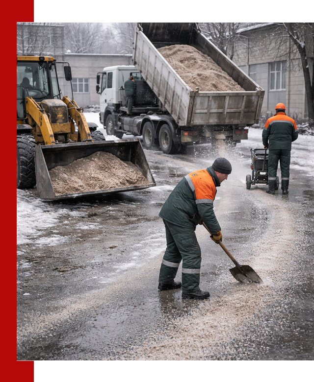 Реагент против гололеда с доставкой и нанесением в Сальске