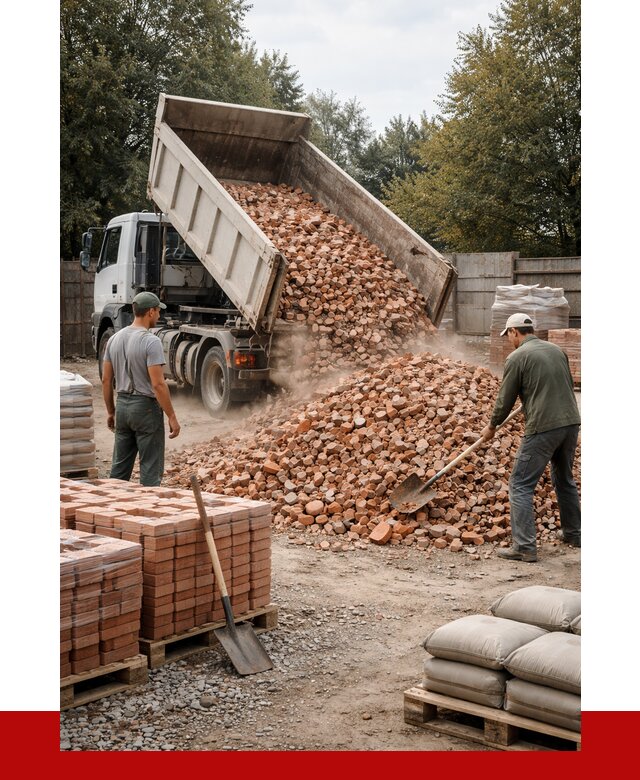 Бой кирпича в Сальске с доставкой от 4271 руб/куб | ПРОНЕРУДСлс