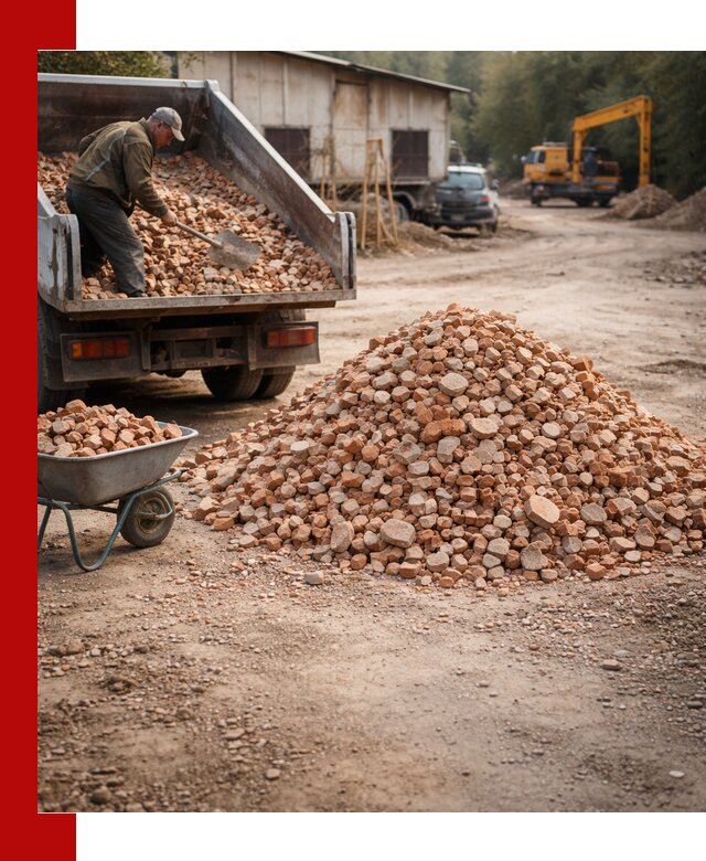 Доставка и подушка из боя кирпича с разгрузкой в Сальске