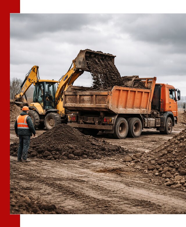 Вывоз грунта и строительного мусора в Сальске грузовыми самосвалами